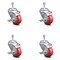 Service Caster 3 Inch Red Polyurethane Swivel 3/8 Inch Threaded Stem Caster Set with Brake SCC-TS20S314-PPUB-RED-TLB-381615-4 - alternate 3